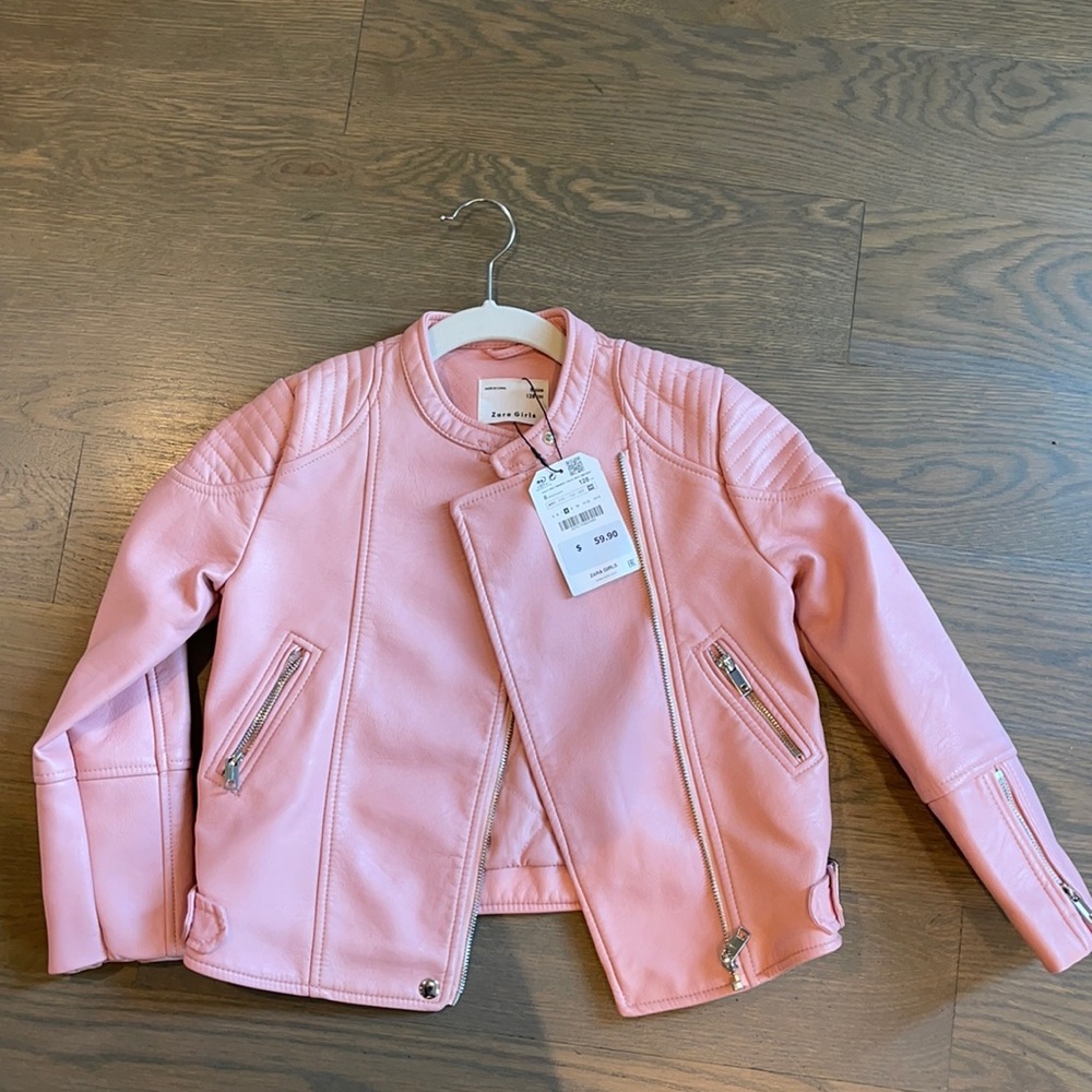 BNWT Zara Girls Pink Moto Jacket